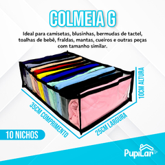 KIT 6 COLMEIAS G PRETA (10X25X35) PARA CAMISETAS - PUPILAR - comprar online