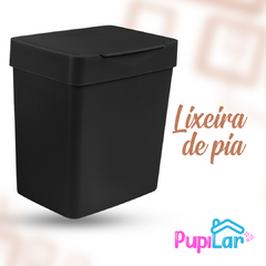 LIXEIRA DE PIA 2,5L QUALITY COLOR PRETA - PUPILAR