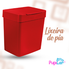 LIXEIRA DE PIA 2,5L QUALITY COLOR VERMELHA - PUPILAR