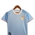 Uniforme infantil Uruguai titular 24/25 com patchs Copa América 2024 - Azul celeste com detalhes em branco e dourado