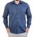 Camisa Social Azul Marinho Colarinho Francês Curto