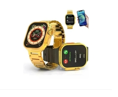 Smartwatch Ultra Gold Dourado 2 Pulseiras Masculino Feminino