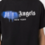 TSHIRT PALM ANGELS NEW YORK SPRAYED Camiseta preta da Palm Angels com estampa azul e escrita "Angels NEW YORK"