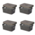 Kit 4 Cestos Organizador 4,5L com Tampa Marrom (26x18cm) - loja online