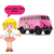 Carrinho Menina Kombi Rosa Ride Star Infantil Orange Toys