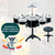 Brinquedo Infantil Instrumento Bateria Musical c Baqueta - comprar online