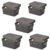 Kit 5 Cestos Organizador 4,5L com Tampa Marrom (26x18cm) - loja online