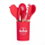 Kit Utensilios de Cozinha Silicone 12 peças Cabo Madeira