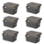 Kit 6 Cestos Organizador 4,5L com Tampa Marrom (26x18cm) - loja online