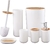 Kit De Baño Jabonera Portacepillos Dispenser Vaso Bambu Tacho - comprar online