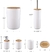 Kit De Baño Jabonera Portacepillos Dispenser Vaso Bambu Tacho en internet