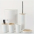 Imagen de Kit De Baño Jabonera Portacepillos Dispenser Vaso Bambu Tacho