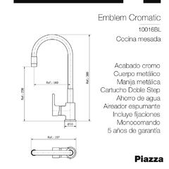 EMBLEM COCINA CON FLEXIBLE BLANCA - comprar online