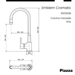 EMBLEM COCINA CON FLEXIBLE GRIS - comprar online