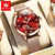 Relógio Feminino OLEVS em Aço Inoxidável com Pulseira de Malha - Amor e Luxo - loja online