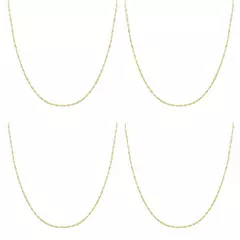 Colar Feminino Singapura 44cm Folheado a Ouro 18K e Prata 1000