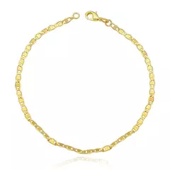 Pulseira Masculina Piastrine 2,2mm Folheado a Ouro 18K