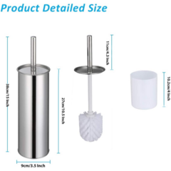 Imagen de Escobilla Para Inodoro Acero Inoxidable Con Tapa Limpia Inodoro