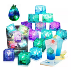 Cubos De Hielo Refrigerantes Reutilizables Luz Led Rgb x12 - tienda online