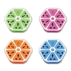 Zapatilla Hexagonal Enchufes 4 Toma Corriente 2 Usb Hub 220v - comprar online