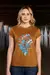 TSW33 - T-SHIRT FEMININA SELFF PRINT COCAR OCRE - comprar online