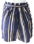 Shorts Feminino Listrado, Crepe, Com bolso lateral, Cinto - Ilha Novidades