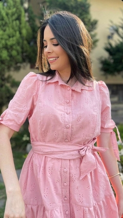 Vestido Laise Rosa Claro - LINDA ELA