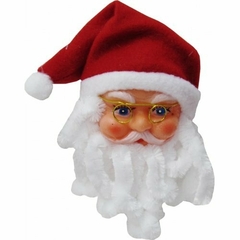 Cara De Papá Noel Con Barba Lentes Y Gorro (21 Cm)