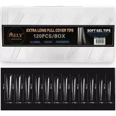 Tips extra long full cover MELY 12PCS. SOFT GEL.