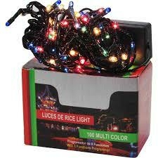 Luces navideñas Led 100Luces De Cable negro Multicolor En Caja