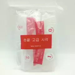 tips soft gel para uñas XL cuadradas curva numeros surtidos 0 al 9 en bolsa x50pcs