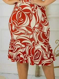 Vestido Forrado Florido Tecido Viscolycra ( Marsala ) - comprar online