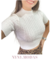 Blusa cropped Tricot