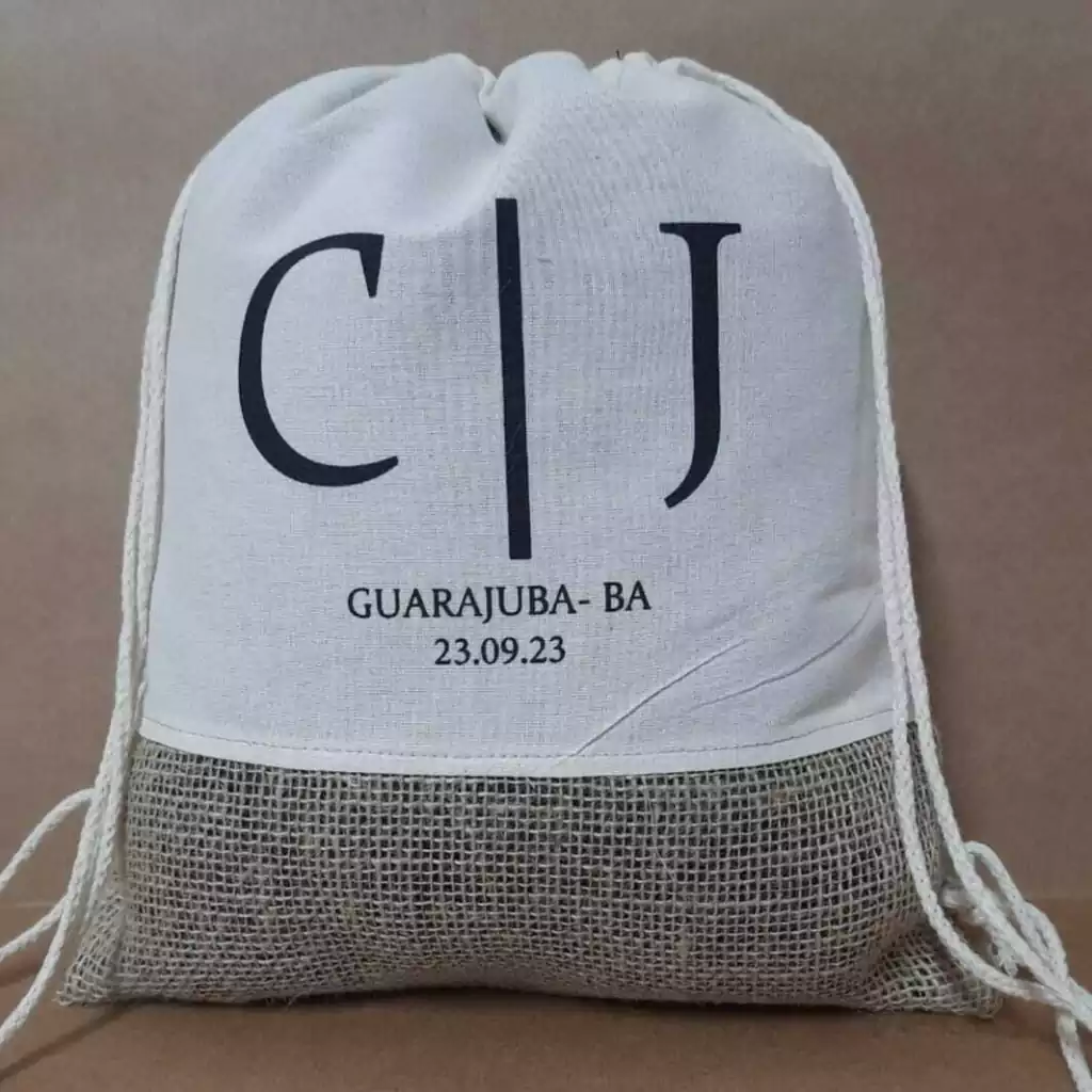 Mochila de Algodão e Juta Natural