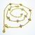 Pulseira mini Elos Com Flor rosa banhado a ouro - Divine Gold