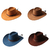Imagem do Chapéu de cowboy ocidental do vintage cor sólida bacia chapéu de aba larga