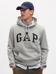 Buzo GAP c/Capucha - Gris-logo Azul