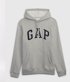 Buzo GAP c Capucha Gris logo Azul