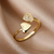 Imagem do Anéis duplos lisos do coração para mulheres, aço inoxidável