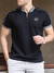 camiseta masculina suporte pescoço zíper decoraçaõ metade aberto pescoço T - comprar online