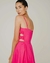 Vestido Maxi Midi Vivien em Tricoline com Busto Drapeado Pink - comprar online