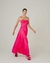 Vestido Maxi Midi Vivien em Tricoline com Busto Drapeado Pink - Única Boutique
