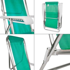 Reposera Aluminio Sannet 8 Pos. Verde - comprar online