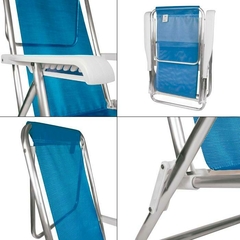 Reposera Aluminio Sannet 8 Pos. Azul - comprar online