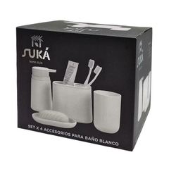 Set De Baño 4Pz. Suka Blanco En Caja - comprar online