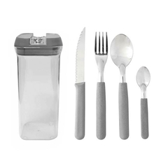 Set Cubiertos Carol 24Pz. + Tarro Gris - comprar online