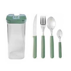 Set Cubiertos Carol 24Pz. + Tarro Verde - comprar online