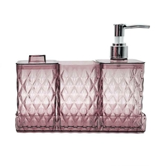 Set De Baño Acrilico 3 Pz. Glamour Rosa