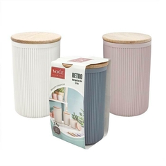 SET ALMACENAMIENTO 3pz PLASTICO T/BAMBU - comprar online