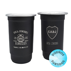 Vaso Aluminio Negro 1 Lt. Boca Jrs